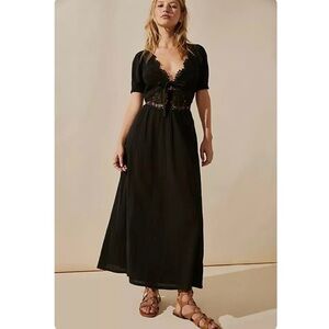 Free People Black Midi Dress